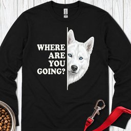 White Husky Alert Long Sleeve Shirt Gift For Dog Lover