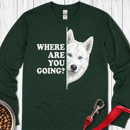 White Husky Alert Long Sleeve Shirt Gift For Dog Lover
