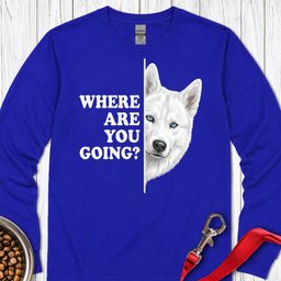 White Husky Alert Long Sleeve Shirt Gift For Dog Lover