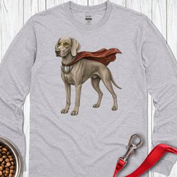 Weimaraner Superhero Long Sleeve Shirt Gift For Dog Lover