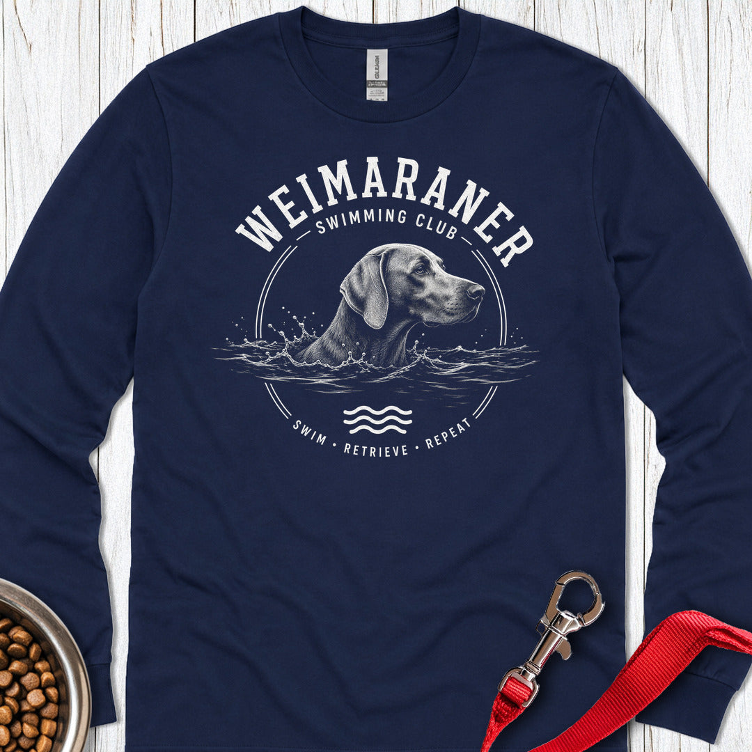 Weimaraner Swimming Club 2 Long Sleeve Shirt Gift For Dog Lover