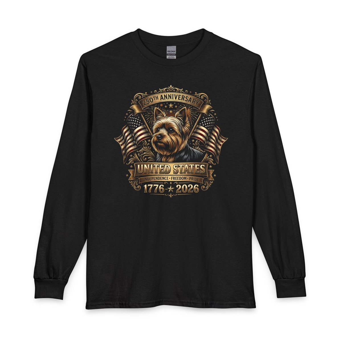 Yorkshire Terrier USA Golden Long Sleeve Shirt Gift For Dog Lover