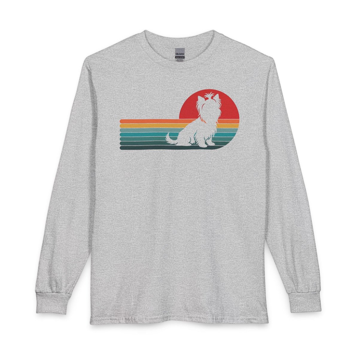 Yorkshire Terrier Retro Sunset Long Sleeve Shirt Gift For Dog Lover