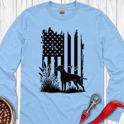 Weimaraner Hunting USA Long Sleeve Shirt Gift For Dog Lover