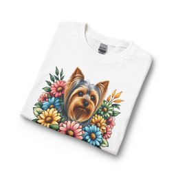 Yorkshire Terrier Flower Wreath Long Sleeve Shirt Gift For Dog Lover