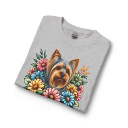 Yorkshire Terrier Flower Wreath Long Sleeve Shirt Gift For Dog Lover