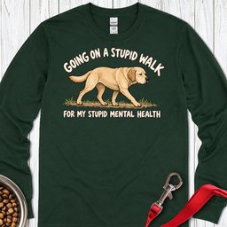 Yellow Labrador Stupid Walk Long Sleeve Shirt Gift For Dog Lover