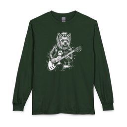 Yorkshire Terrier Guitar Long Sleeve Shirt Gift For Dog Lover