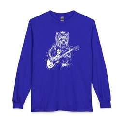 Yorkshire Terrier Guitar Long Sleeve Shirt Gift For Dog Lover