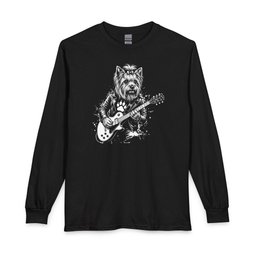 Yorkshire Terrier Guitar Long Sleeve Shirt Gift For Dog Lover