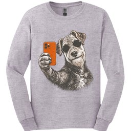 Airedale Selfie Dog Long Sleeve Shirt Gift For Dog Lover