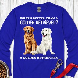 White And Golden Retriever Long Sleeve Shirt Gift For Dog Lover