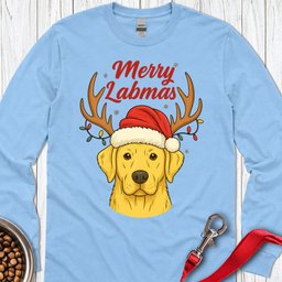 Yellow Labrador Christmas Long Sleeve Shirt Gift For Dog Lover