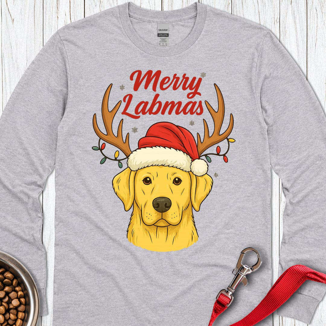 Yellow Labrador Christmas Long Sleeve Shirt Gift For Dog Lover