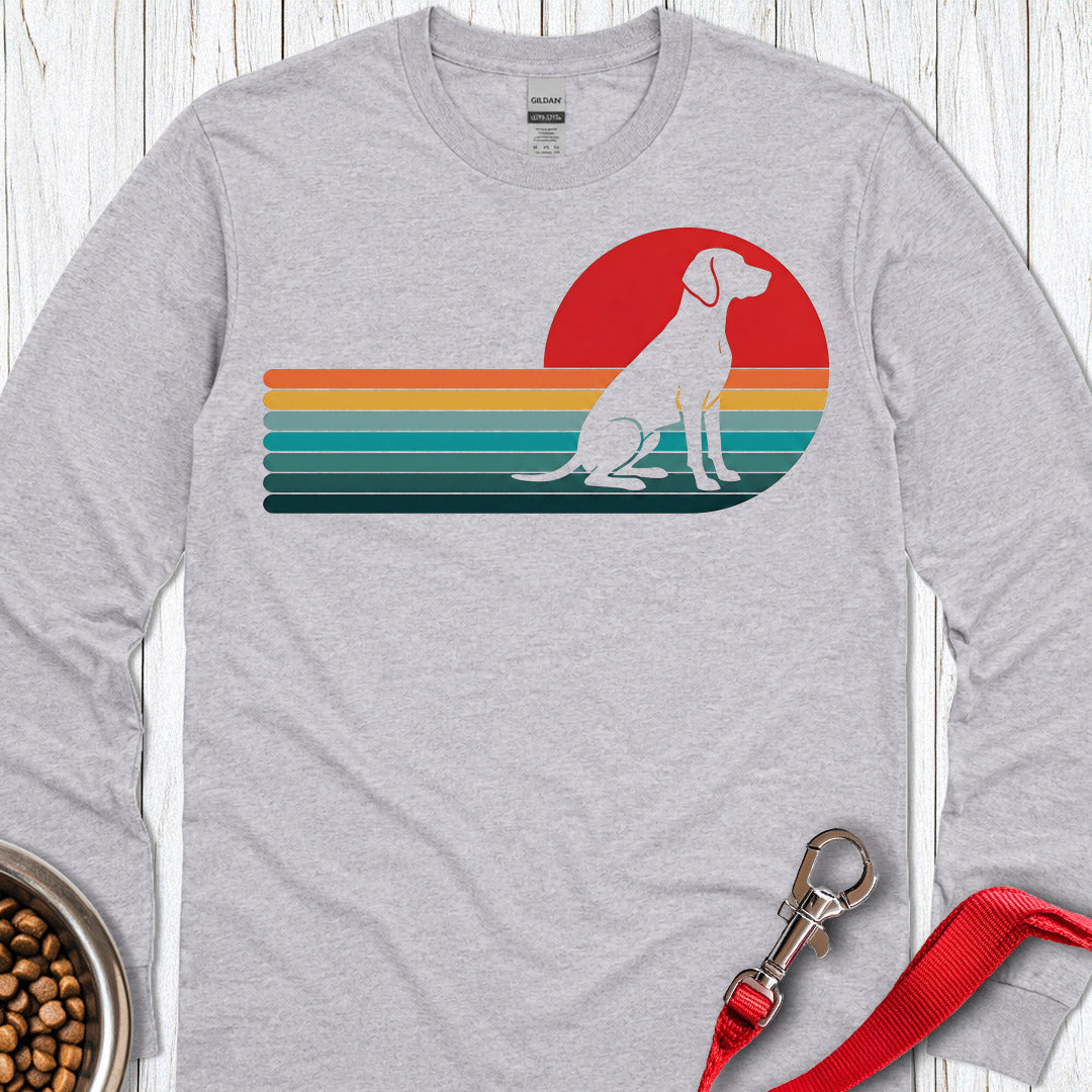 Vizsla Retro Sunset Long Sleeve Shirt Gift For Dog Lover