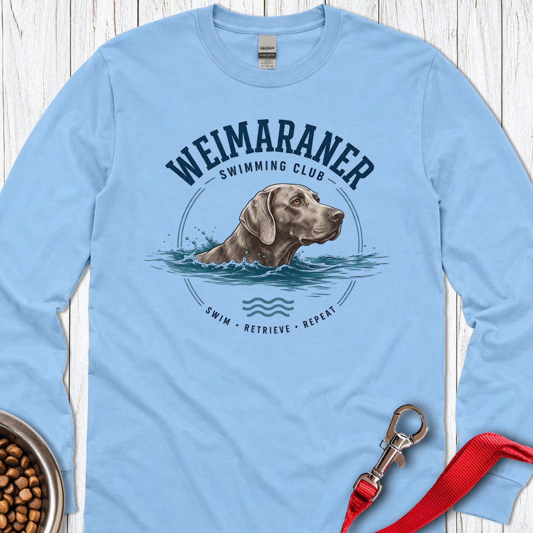 Weimaraner Swimming Club Long Sleeve Shirt Gift For Dog Lover