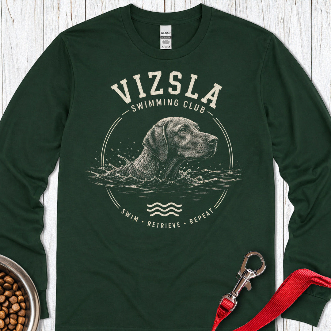 Vizsla Swimming Club Long Sleeve Shirt Gift For Dog Lover