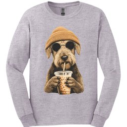 Airedale Hipster Dog Long Sleeve Shirt Gift For Dog Lover