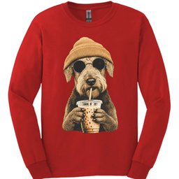 Airedale Hipster Dog Long Sleeve Shirt Gift For Dog Lover