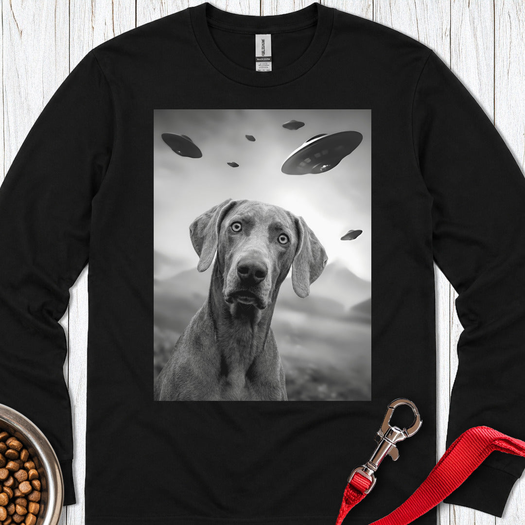 Weimaraner Ufo Long Sleeve Shirt Gift For Dog Lover