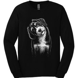 Bernedoodle Tilted Dog Long Sleeve Shirt Gift For Dog Lover