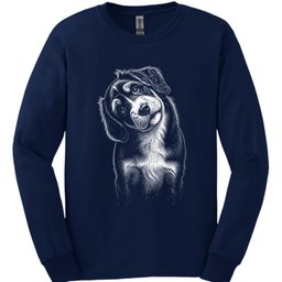 Bernedoodle Tilted Dog Long Sleeve Shirt Gift For Dog Lover