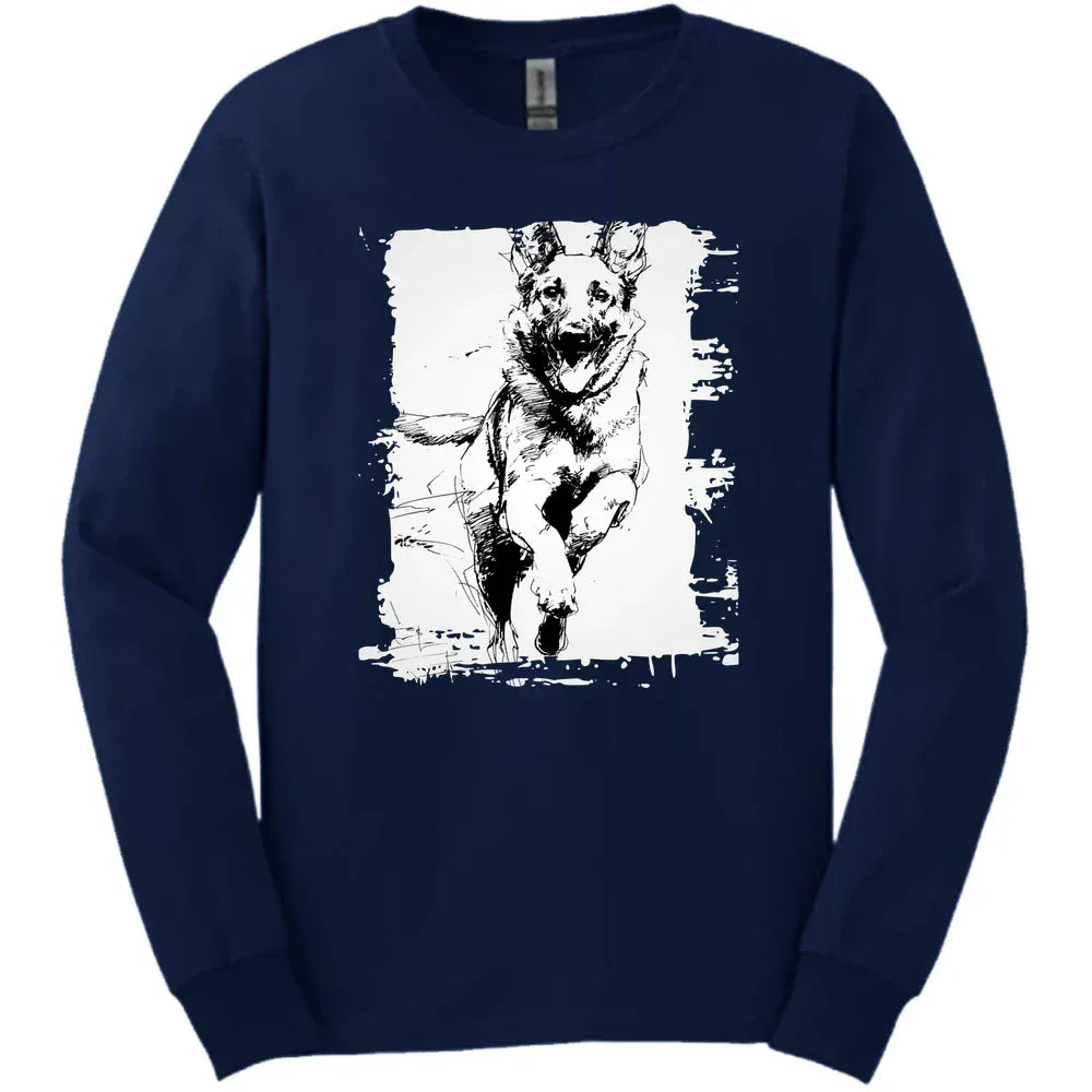 Belgian Malinois Running Dog Long Sleeve Tee Gift For Dog Lover