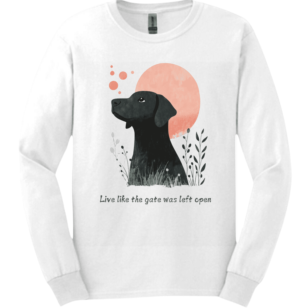 Black Mouth Cur Live Like The Gate Was Left Open Long Sleeve Shirt Gift For Dog Lover