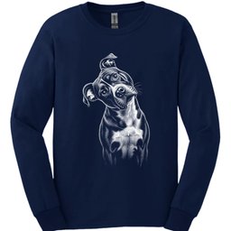 American Staffordshire Terrier Tilted Dog Long Sleeve Shirt Gift For Dog Lover