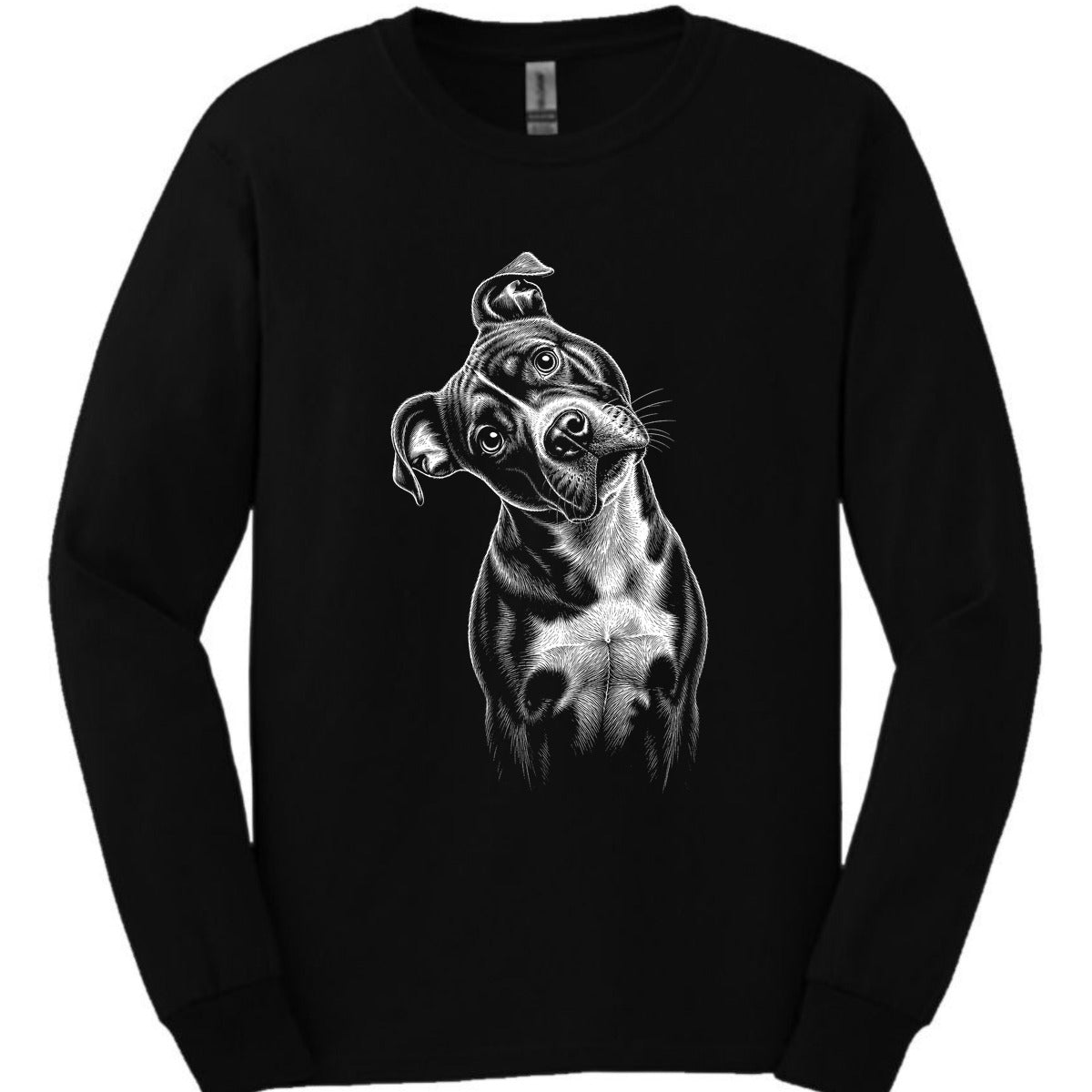 American Staffordshire Terrier Tilted Dog Long Sleeve Shirt Gift For Dog Lover