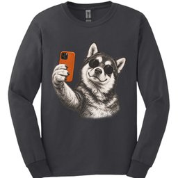 Alaskan Malamute Selfie Dog Long Sleeve Shirt Gift For Dog Lover
