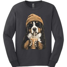 Bernese Mountain Dog Hipster Dog Long Sleeve Shirt Gift For Dog Lover