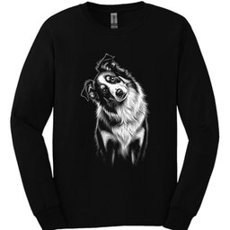 Australian Shepherd Tilted Dog Long Sleeve Shirt Gift For Dog Lover