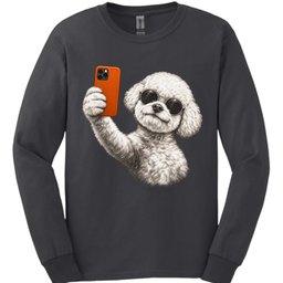 Bichon Frise Selfie Dog Long Sleeve Shirt Gift For Dog Lover