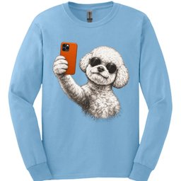 Bichon Frise Selfie Dog Long Sleeve Shirt Gift For Dog Lover