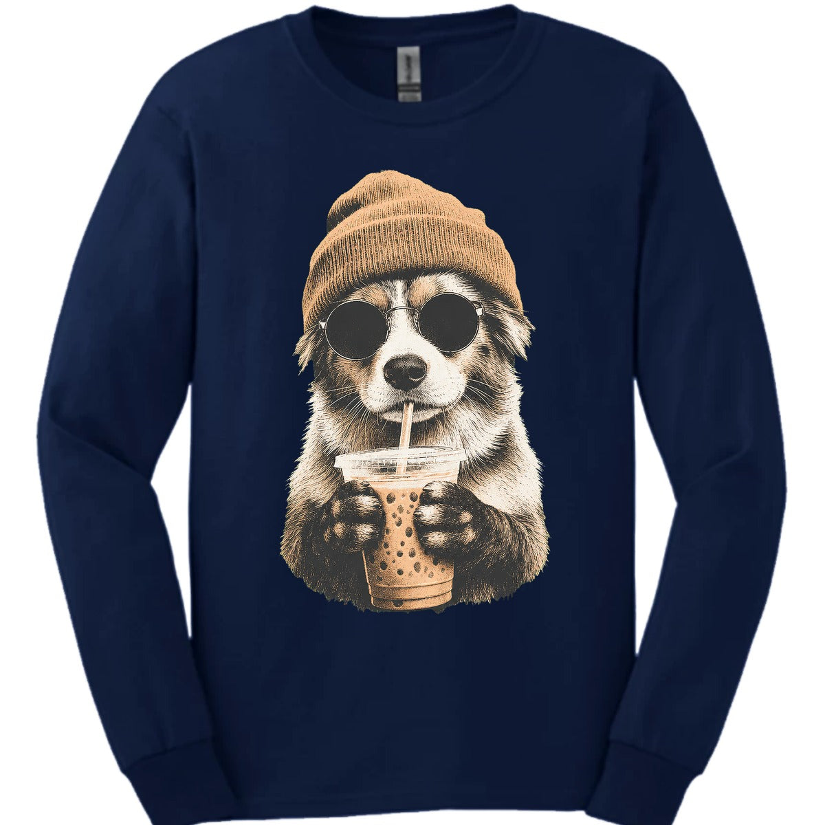Australian Shepherd Hipster Dog Long Sleeve Shirt Gift For Dog Lover