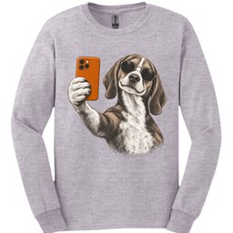 American Foxhound Selfie Dog Long Sleeve Shirt Gift For Dog Lover
