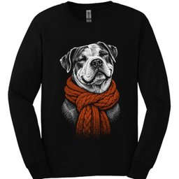 American Bulldog Winter Dog Long Sleeve Shirt Gift For Dog Lover