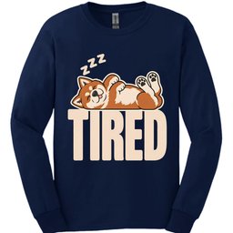 Akita Tired Dog Long Sleeve Shirt Gift For Dog Lover