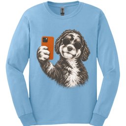 Bernedoodle Selfie Dog Long Sleeve Shirt Gift For Dog Lover