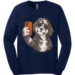 Bernedoodle Selfie Dog Long Sleeve Shirt Gift For Dog Lover