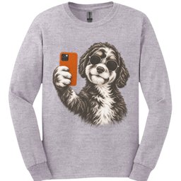 Bernedoodle Selfie Dog Long Sleeve Shirt Gift For Dog Lover