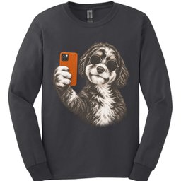 Bernedoodle Selfie Dog Long Sleeve Shirt Gift For Dog Lover