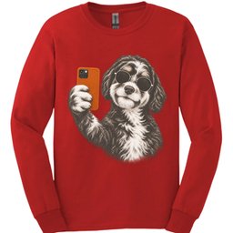 Bernedoodle Selfie Dog Long Sleeve Shirt Gift For Dog Lover