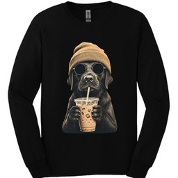 Black Labrador Hipster Dog Long Sleeve Shirt Gift For Dog Lover