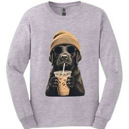 Black Labrador Hipster Dog Long Sleeve Shirt Gift For Dog Lover