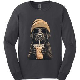 Black Labrador Hipster Dog Long Sleeve Shirt Gift For Dog Lover