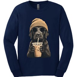 Black Labrador Hipster Dog Long Sleeve Shirt Gift For Dog Lover
