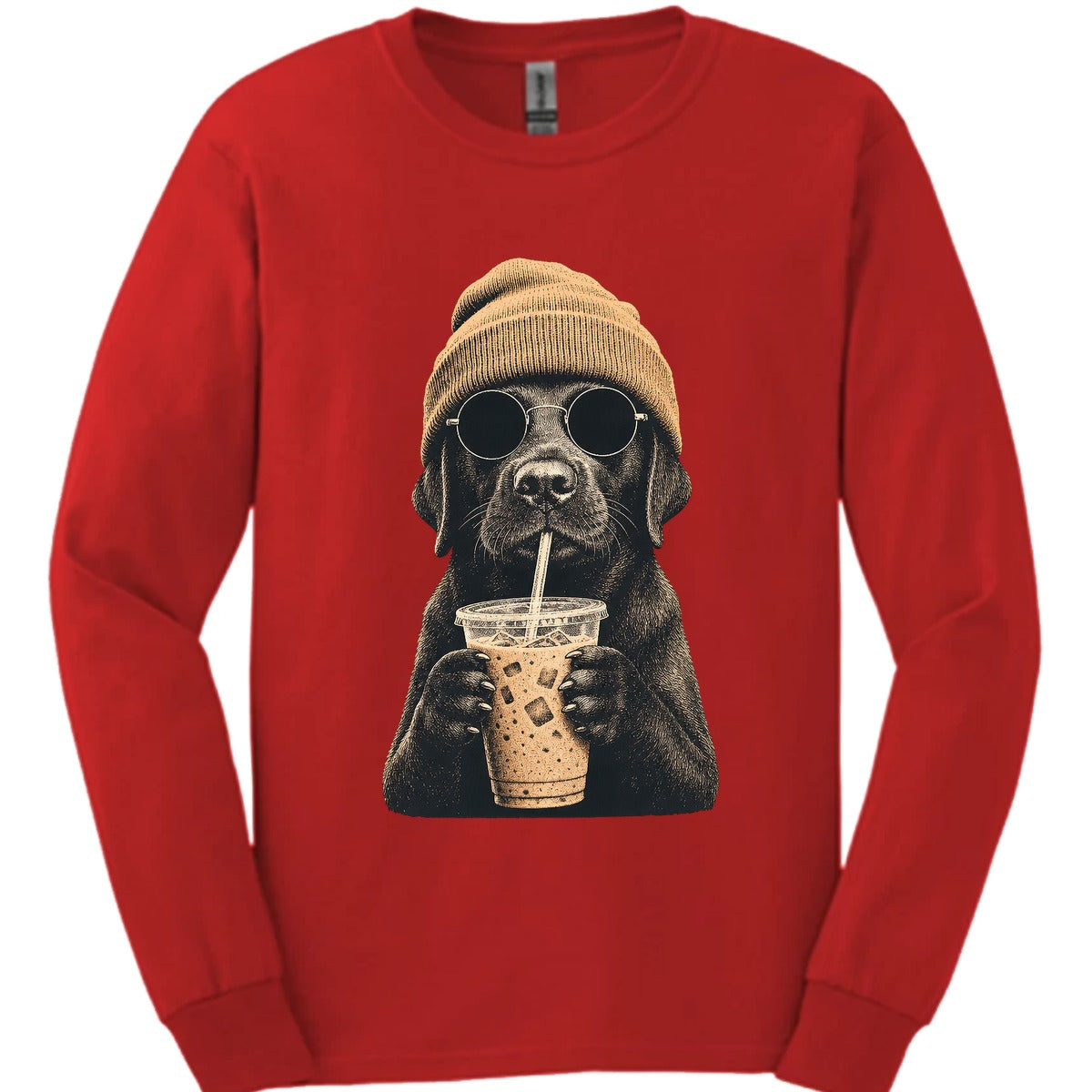 Black Labrador Hipster Dog Long Sleeve Shirt Gift For Dog Lover