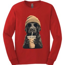 Black Labrador Hipster Dog Long Sleeve Shirt Gift For Dog Lover